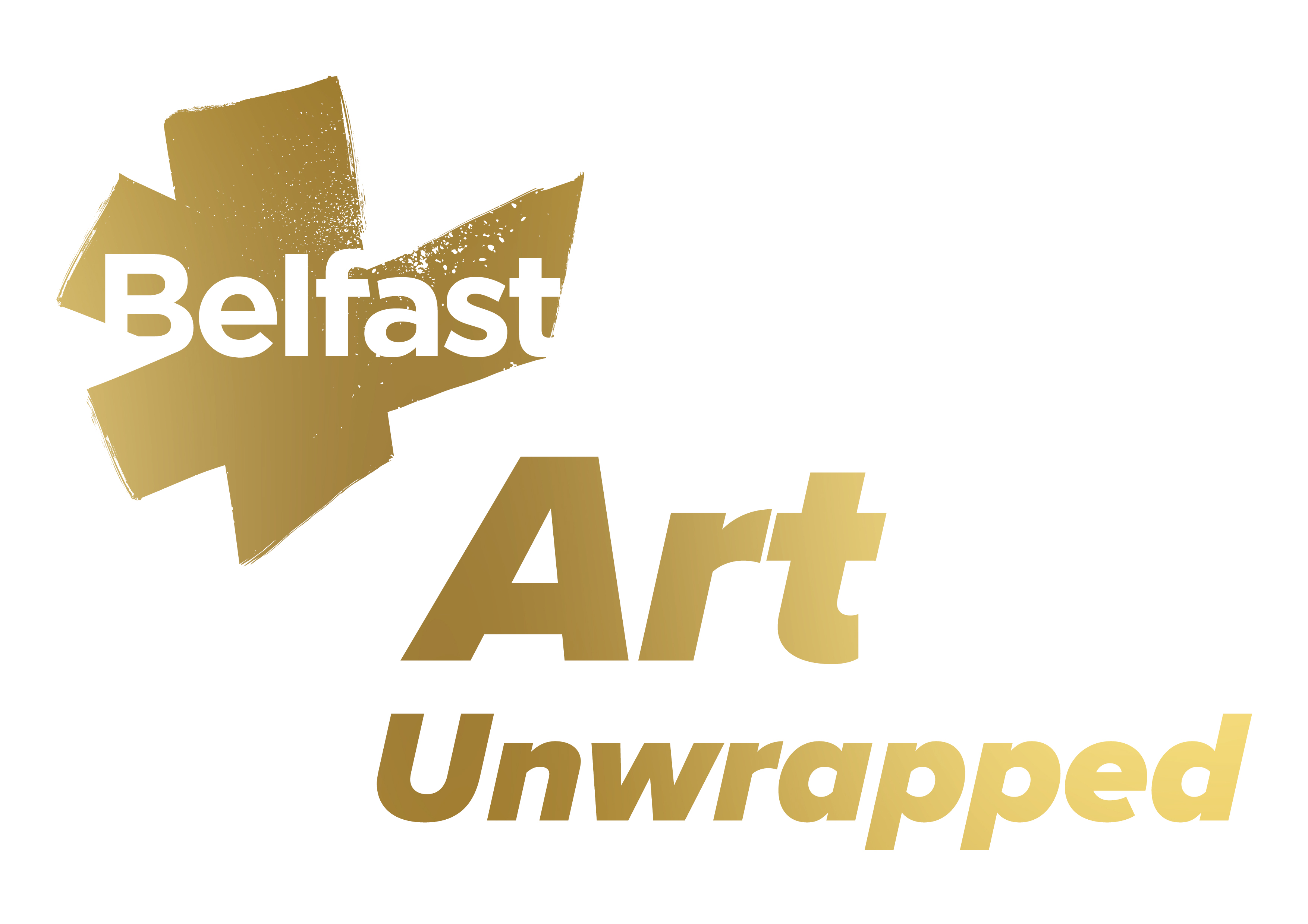 A logo featuring Art Unwrapped in gold lettering