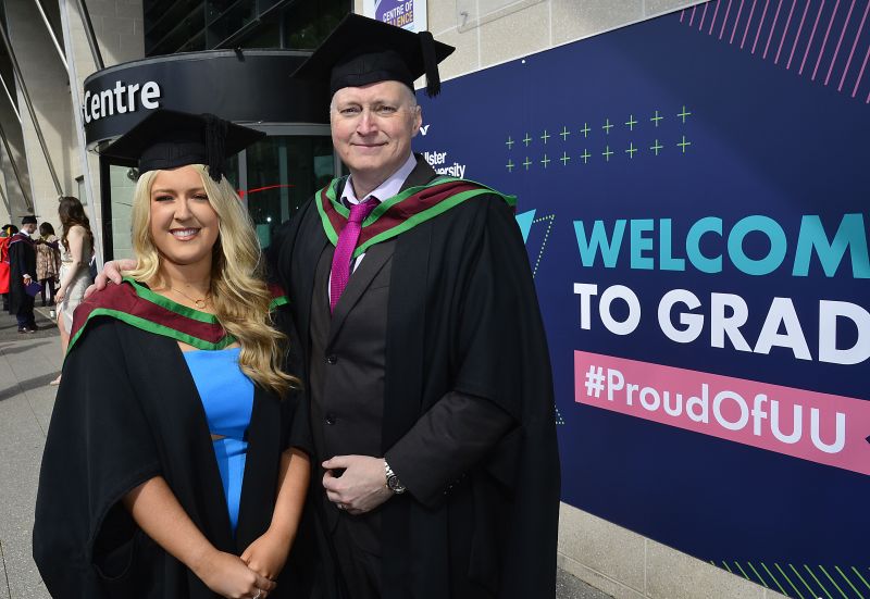 Double celebrations for the Meek family as father and daughter graduate with Master's degrees image