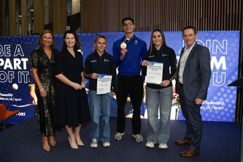 Ulster University graduate Olympians welcome next Olympic hopefuls as sports scholarships awarded image