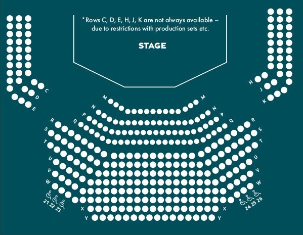 Riverside Theatre seating plan