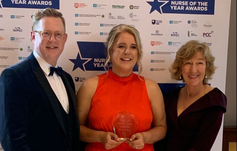 Lecturer Florence Sharkey collects award at RCN Northern Ireland Nurse of the Year Awards 2024 image