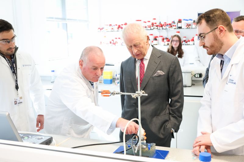 King Charles III visits Ulster University’s Cancer Research Centre in Coleraine to learn about Northern Ireland’s cancer research image