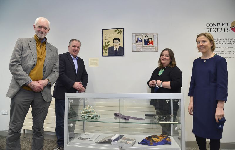 John and Pat Hume Commemorative textiles unveiled by their children at Ulster University’s Magee Campus image