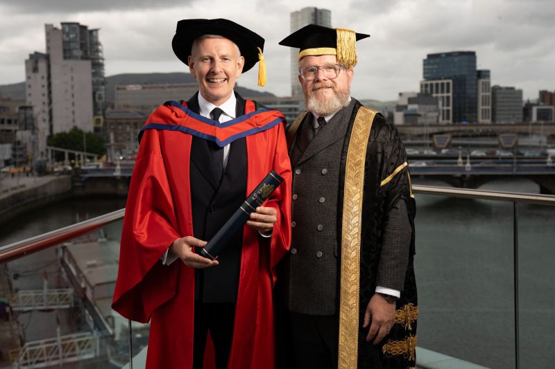 Dr Patrick Kielty joins Ulster University Class of 2024  as he accepts Honorary Doctorate award image