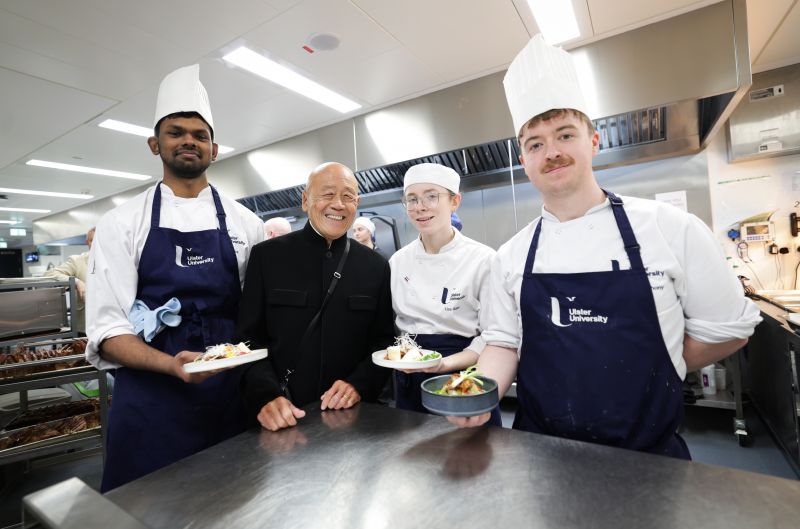 Celebrated TV chef and guru of Chinese cuisine, Ken Hom hosts dinner with a little help from Ulster University students image