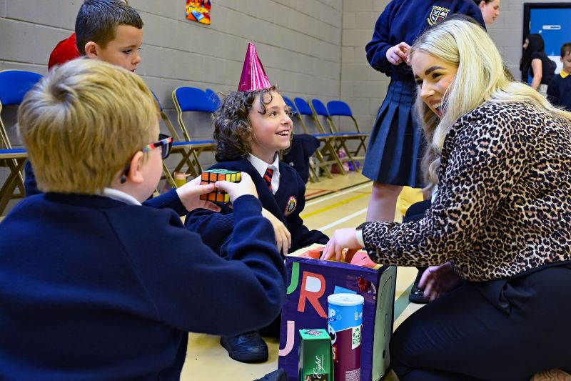 100 P5 pupils come together at Ulster University Derry~Londonderry campus for shared education maths event  image