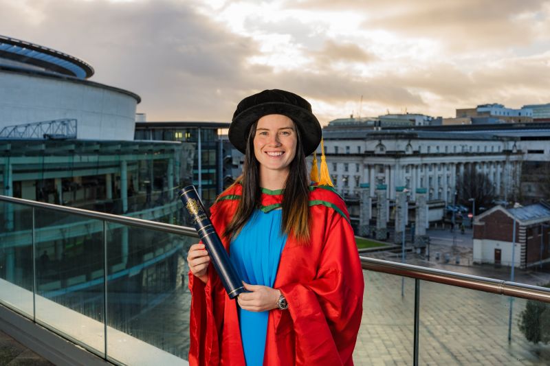 Irish sporting legend Leona Maguire swaps golf clubs for a gown as she is honoured by Ulster University image