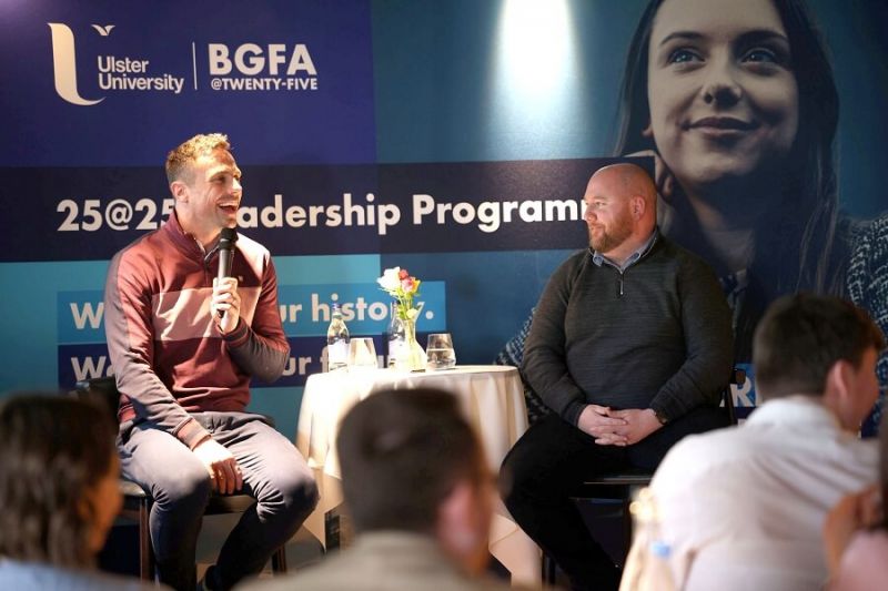 Dr Tommy Bowe delivers masterclass to fellow graduates on the 25@25 Leadership Programme image